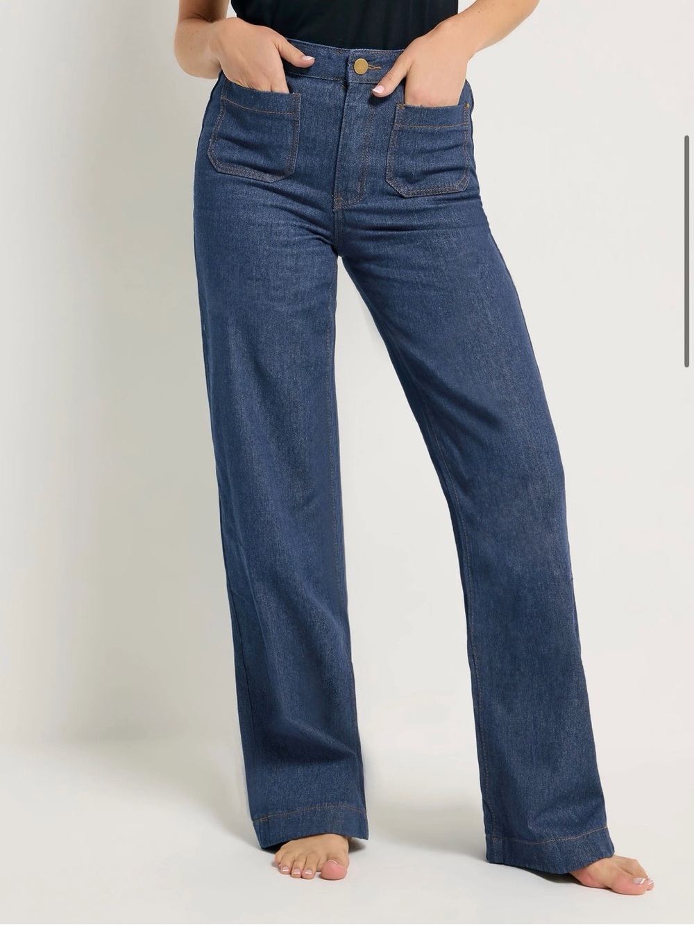 LTS Tall Indigo Blue Wide Leg Jeans Size 4, 34” Inseam